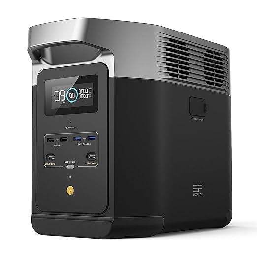 EcoFlow Delta 2 Portable Power Station | 1800W | 1024Wh LFP | Solar Ready | AC / USB-C / USB-A Outputs